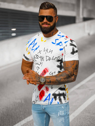 Baltas vyriški marškinėliai OZONEE JS/8T1211/1