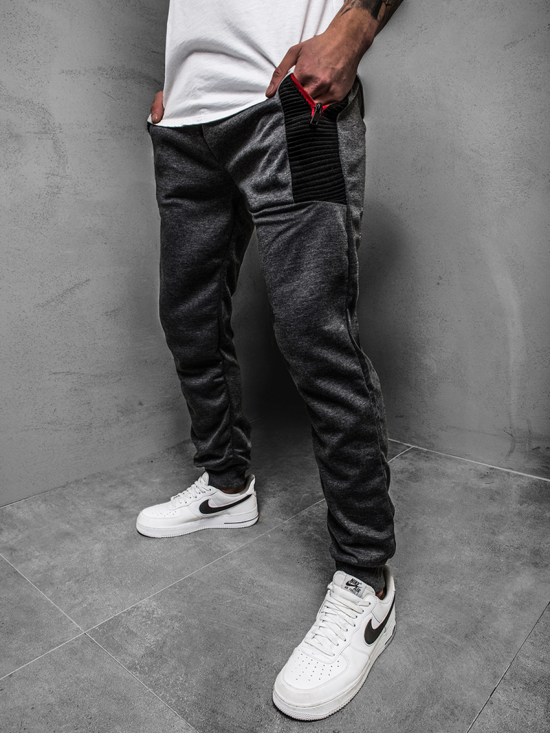 Grafitinės vyriškos sportinės kelnės OZONEE JS/JZ11020Z