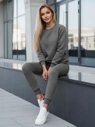 Grafitinis moteriškas sportinis dviejų dalių kostiumas OZONEE JS/CKW01