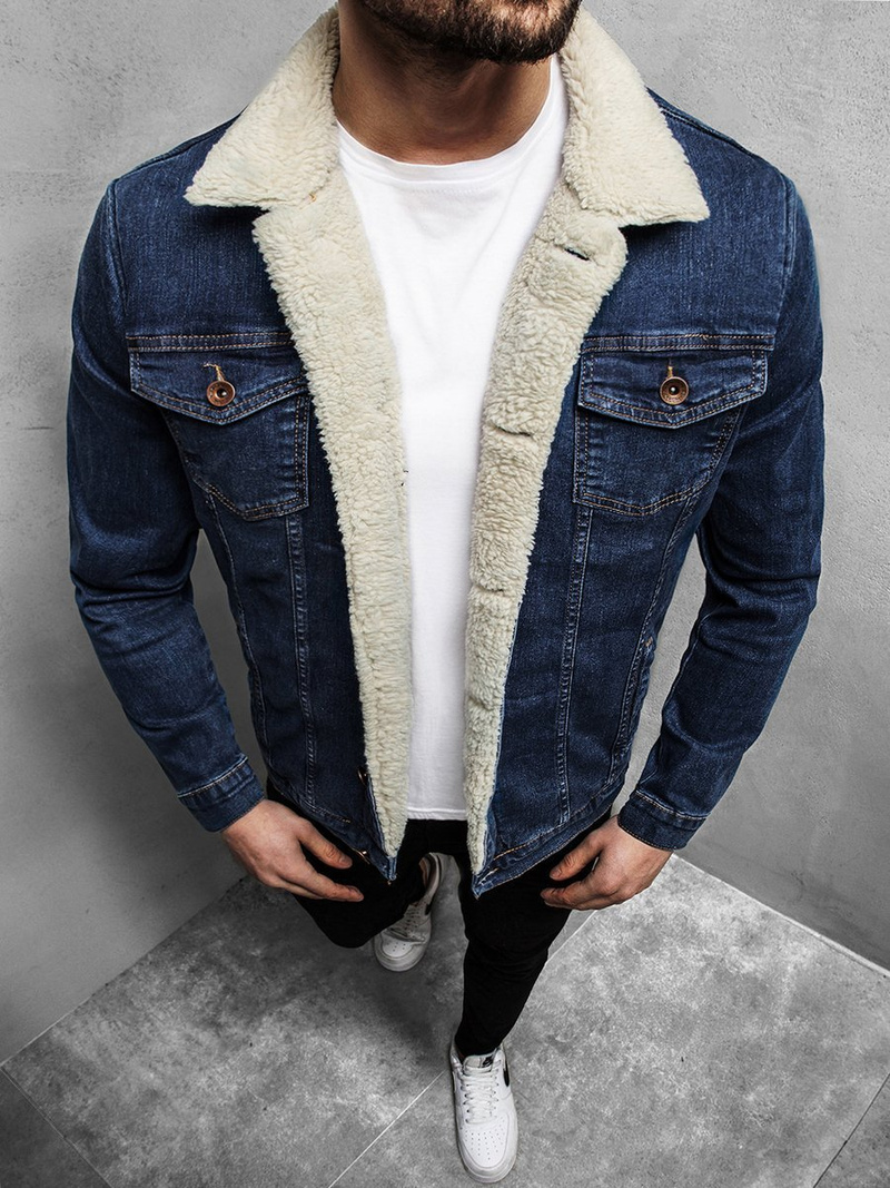 Mėlyna vyriška džinso striukė OZONEE BN/5935Z