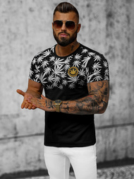 Juodi vyriški marškinėliai OZONEE O/T133/3