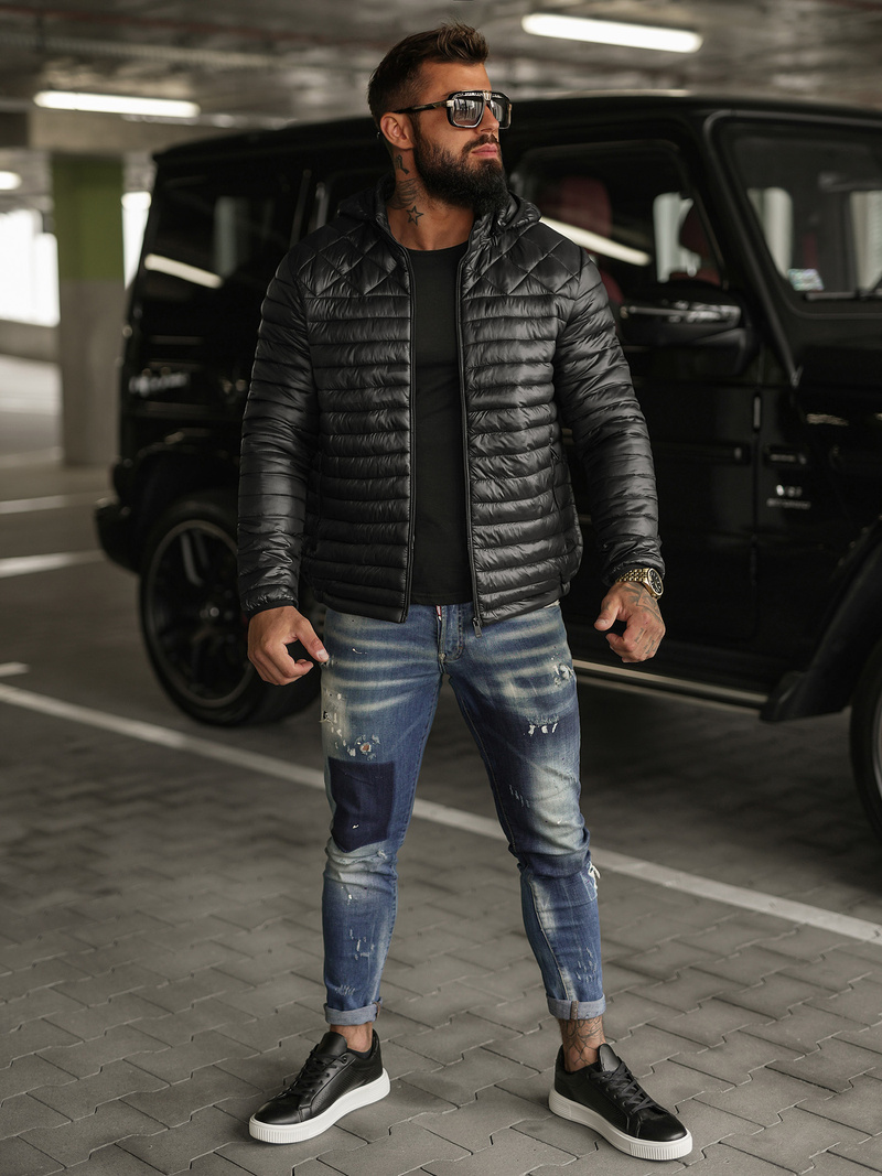 Juodi vyriška striukė OZONEE JS/16M9328/392BZ