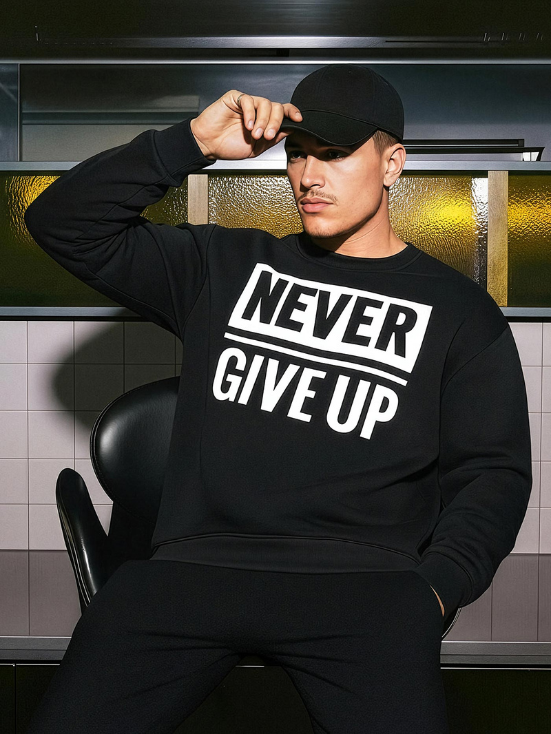 Juodas vyriškas džemperis OZONEE JS/8B1769/3