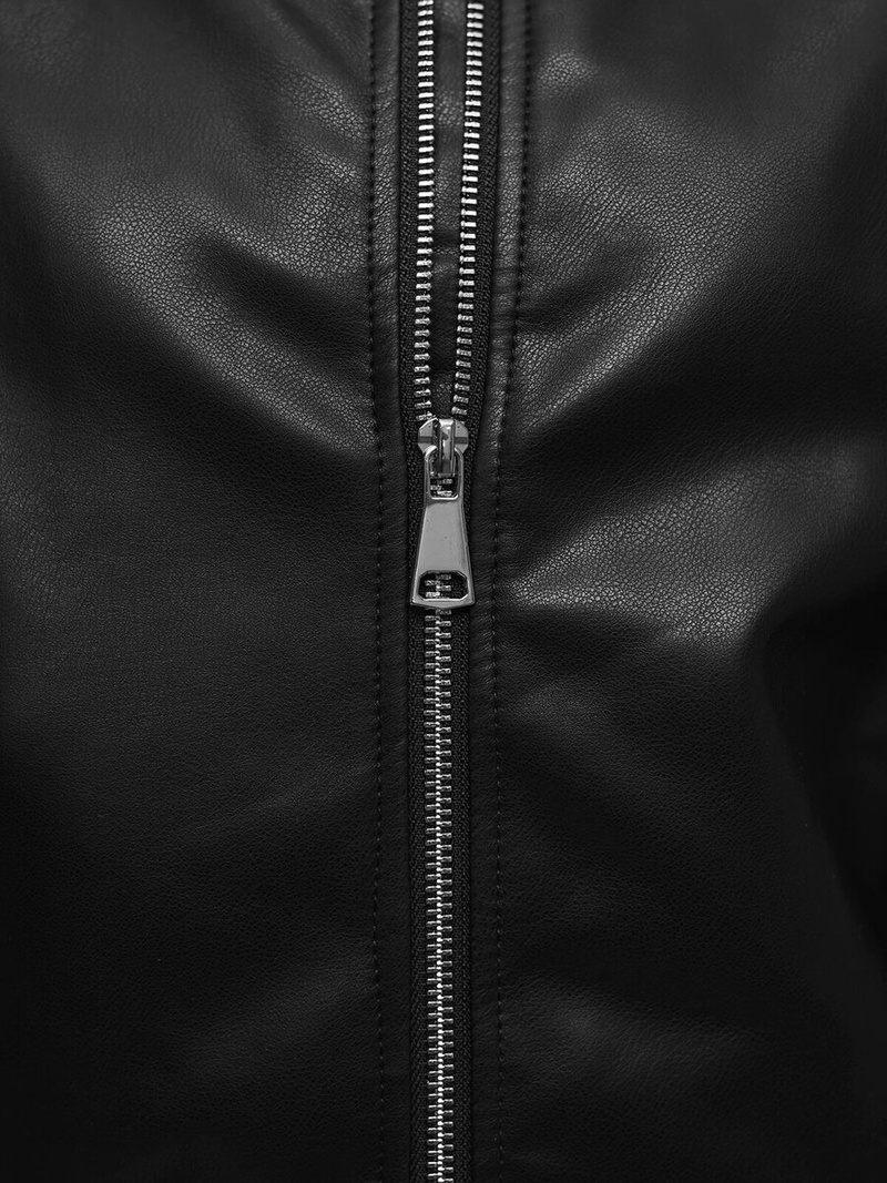 Juoda Moteriška Odinė Striukė OZONEE O/G116Z