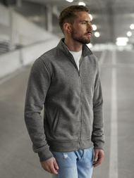 Tamsiai-pilkas vyriškas džemperis su užtrauktuku OZONEE JS/2002Z