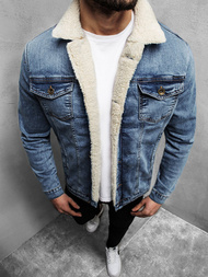 Šviesiai-mėlyna vyriška džinso striukė OZONEE BN/5941Z