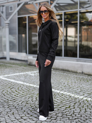 Juodas moteriškas sportinis dviejų dalių kostiumas OZONEE JS/26C8803/3