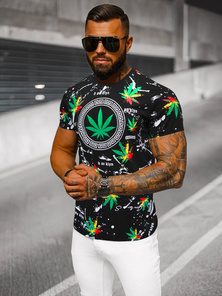 Juodi vyriški marškinėliai OZONEE O/T131/3