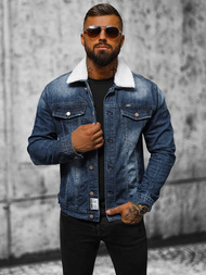 Tamsiai-mėlyna vyriška džinso šerpas striukė OZONEE NB/MJ516BSZ