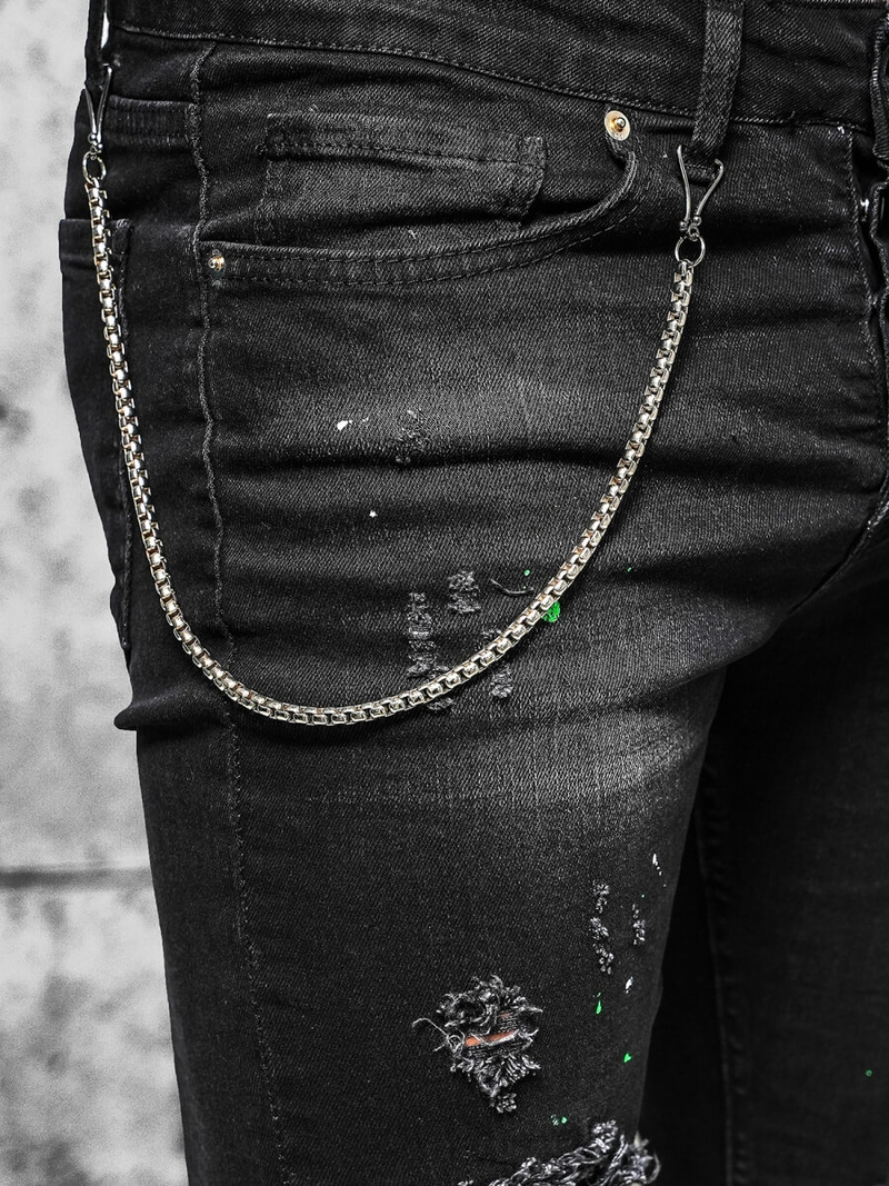 Juodi vyriški džinsai OZONEE O/MB460