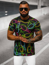 Juodi vyriški marškinėliai OZONEE O/T1272/3