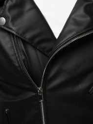 Juoda vyriška odinė striukė OZONEE O/5625Z