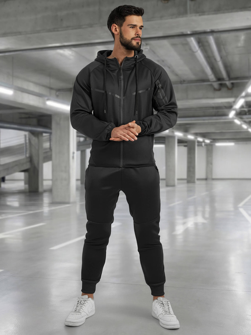 Juodas vyriškas sportinis kostiumas OZONEE JS/8C1966/3