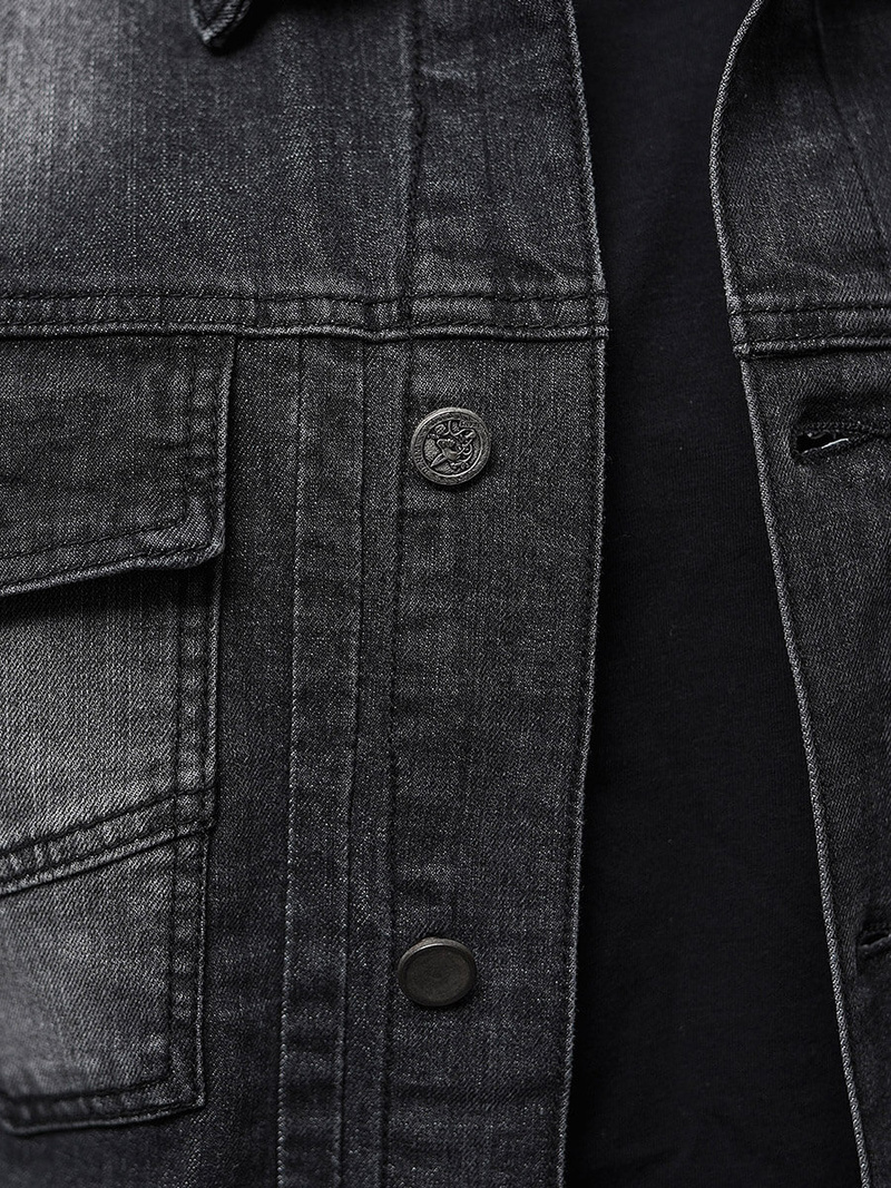 Juodi vyriška džinso striukė OZONEE NB/MJ521N