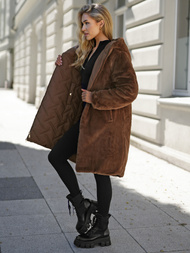 Šokoladas moteriška ilga žieminė striukė OZONEE JS/5M3352/158