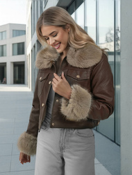 Šokoladas moteriška odinė striukė OZONEE JS/61M8513/158