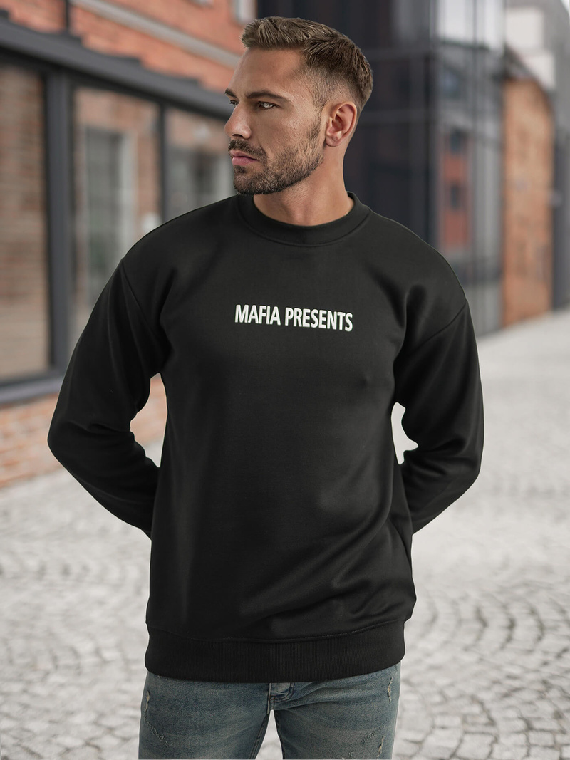 Juodas vyriškas džemperis OZONEE JS/65B3919/3