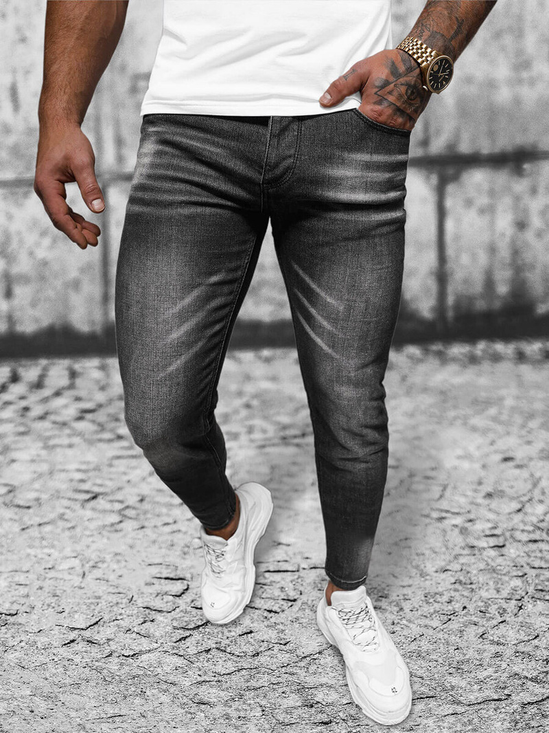 Juodi vyriški džinsai OZONEE NB/MP0199N