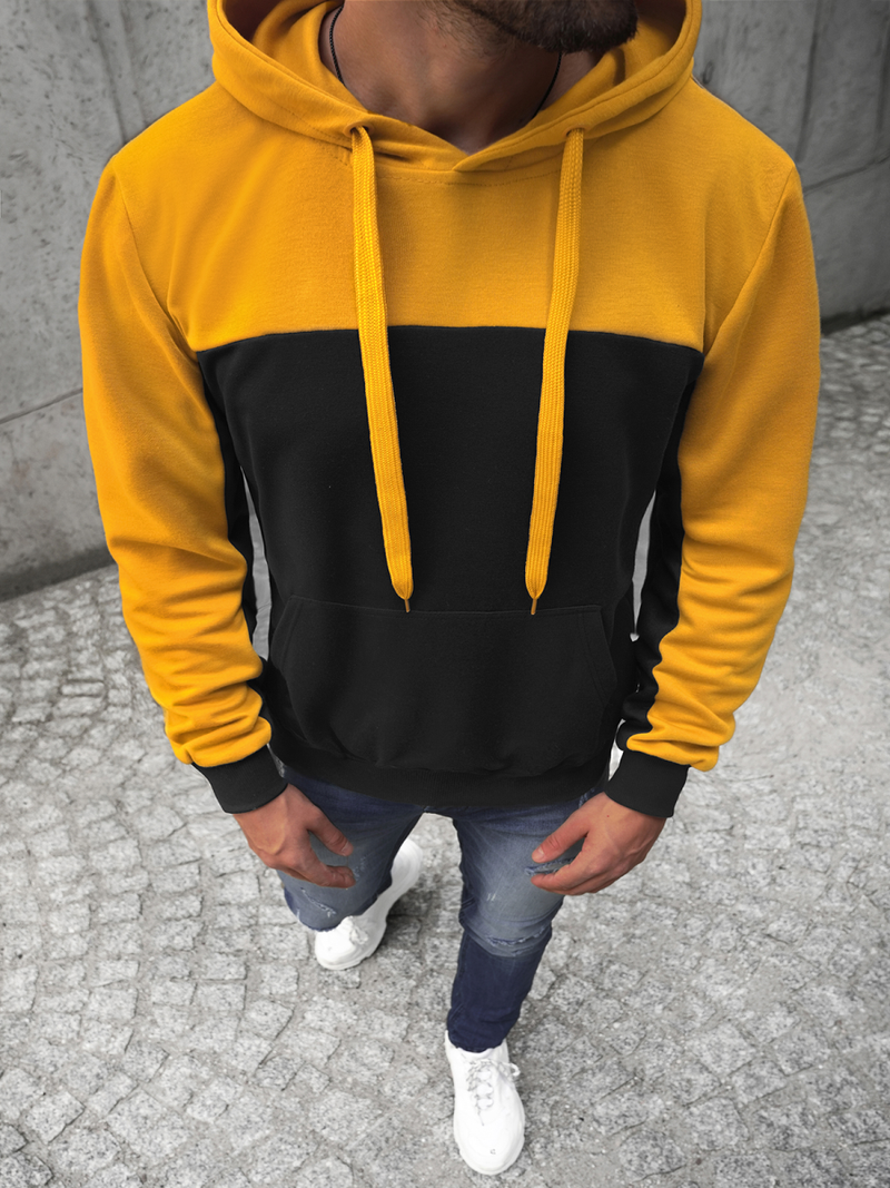 Juodi vyriškas džemperis su gobtuvu OZONEE JS/JZ11058