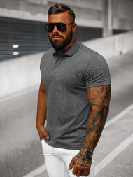 Grafitinė vyriški polo marškinėliai OZONEE JS/8T80/5Z