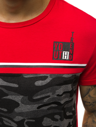 Raudoni vyriški marškinėliai OZONEE JS/SS10979