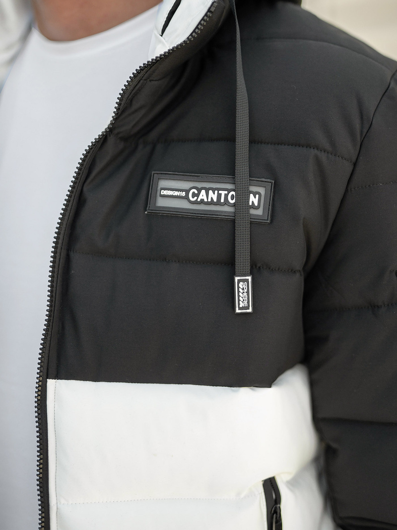 Juodai-balta vyriška žieminė striukė OZONEE JS/31M5083/281