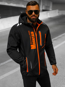 Juoda ir oranžinė vyriška softshell striukė OZONEE JS/HH026/1