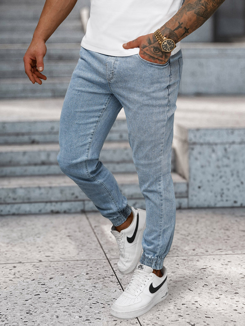 Šviesiai-mėlyni vvyriškos jogger kelnės OZONEE NB/MP0272BC