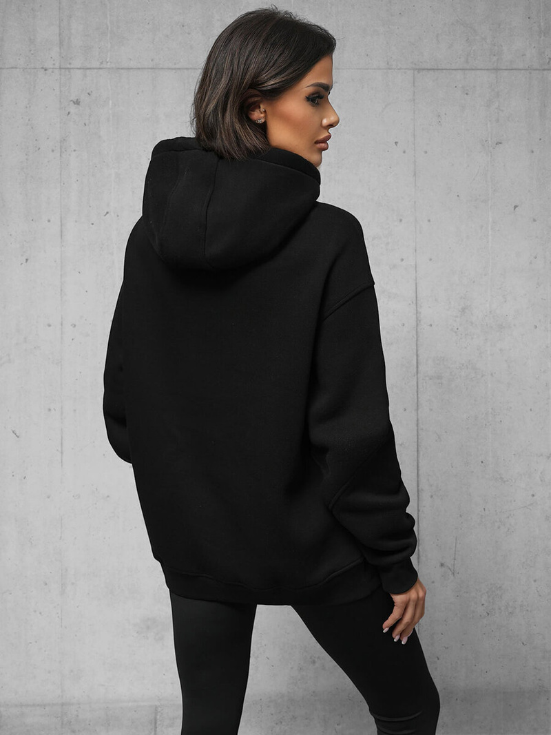 Juoda džemperis su gobtuvu OZONEE O/SWE23019Z