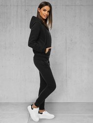 Juodas moteriškas sportinis dviejų dalių kostiumas OZONEE JS/CKW03