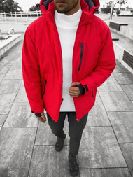 Žieminė raudona vyriška striukė OZONEE JS/HH011/5Z