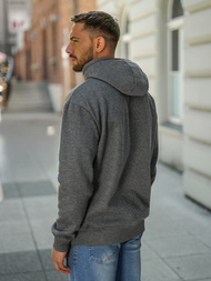 Grafitinis vyriškas džemperis su gobtuvu OZONEE JS/8B1773/5