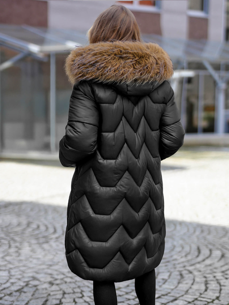 Juoda moteriška žieminė striukė OZONEE O/5M3229/392