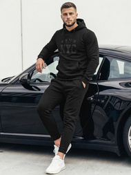 Juoda vyriškas džemperis su gobtuvu OZONEE JS/8B1971/3