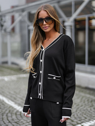 Juodas moteriškas sportinis dviejų dalių kostiumas OZONEE JS/26C8802/3