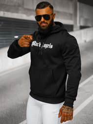 Juoda vyriškas džemperis su gobtuvu OZONEE JS/27B6509/3