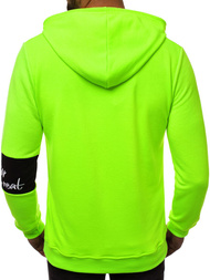 Žaliai-Neoninis vyriškas džemperis su gobtuvu OZONEE MACH/3105Z