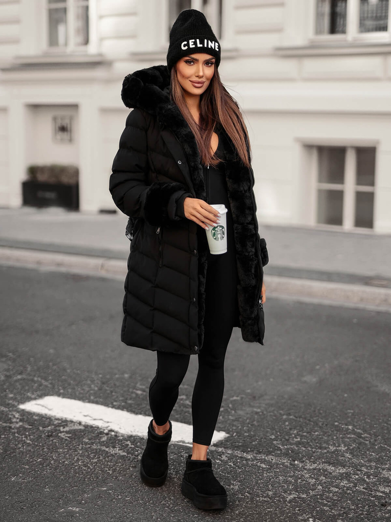 Juoda moteriška striukė OZONEE JS/5M3156/392Z