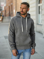 Grafitinis vyriškas džemperis su gobtuvu OZONEE JS/8B1730/5