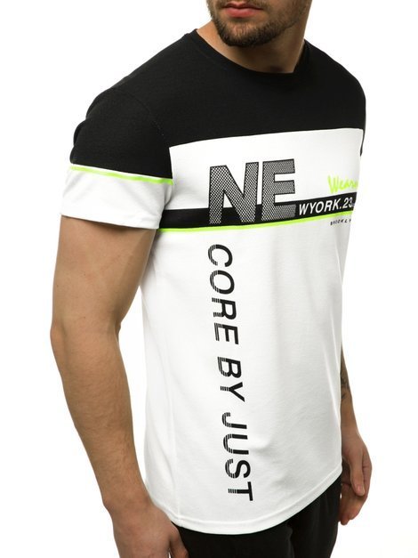 Balti vyriški marškinėliai OZONEE JS/SS11002