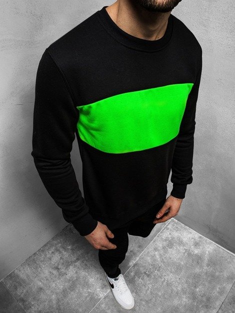 Juodai-Tamsiai-Žalia vyriškas džemperis OZONEE JS/2010Z