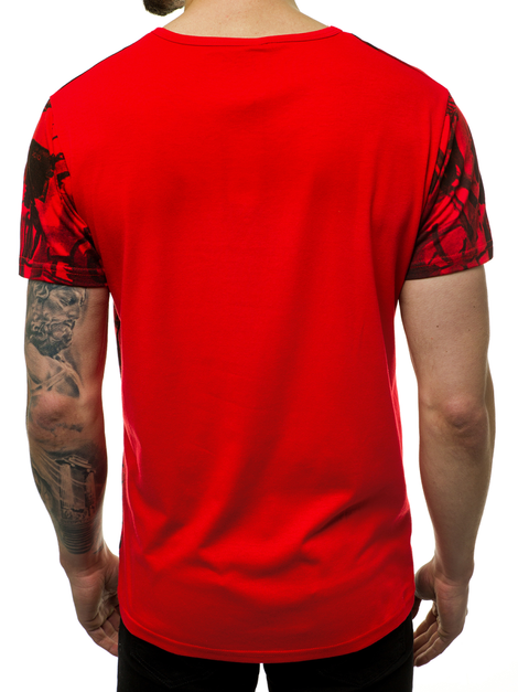 Raudoni vyriški marškinėliai OZONEE JS/KS1987