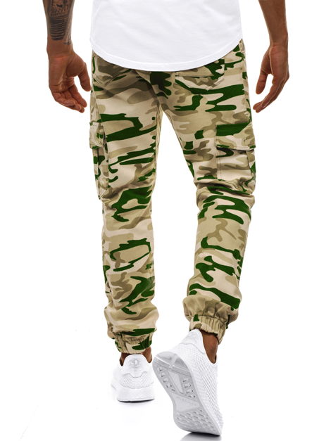 Smėlinė vyriškos jogger stiliaus kelnės OZONEE A/404