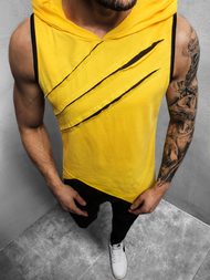 Geltonai-Juodi vyriški marškinėliai su gobtuvu OZONEE O/1254Z