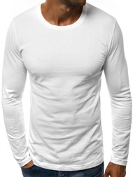 OZONEE O/1209 Balti vyriški marškinėliai ilgomis rankovėmis