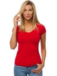 Raudoni moteriški marškinėliai OZONEE BT/71319A